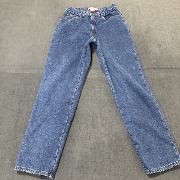 Vintage LL Bean Jeans Women 10 Tall Straight Leg Relaxed Fit Baggy Fleece Lined - Picture 1 of 10